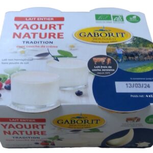 Yaourt bio nature au lait entier 4x125g