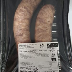 Saucisse à cuire Nature Bio x2 SA
