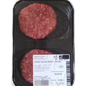 Steak haché Boeuf Bio 15% MG 100g x 2